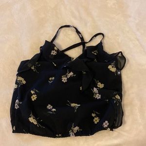 Hollister cross back floral tank